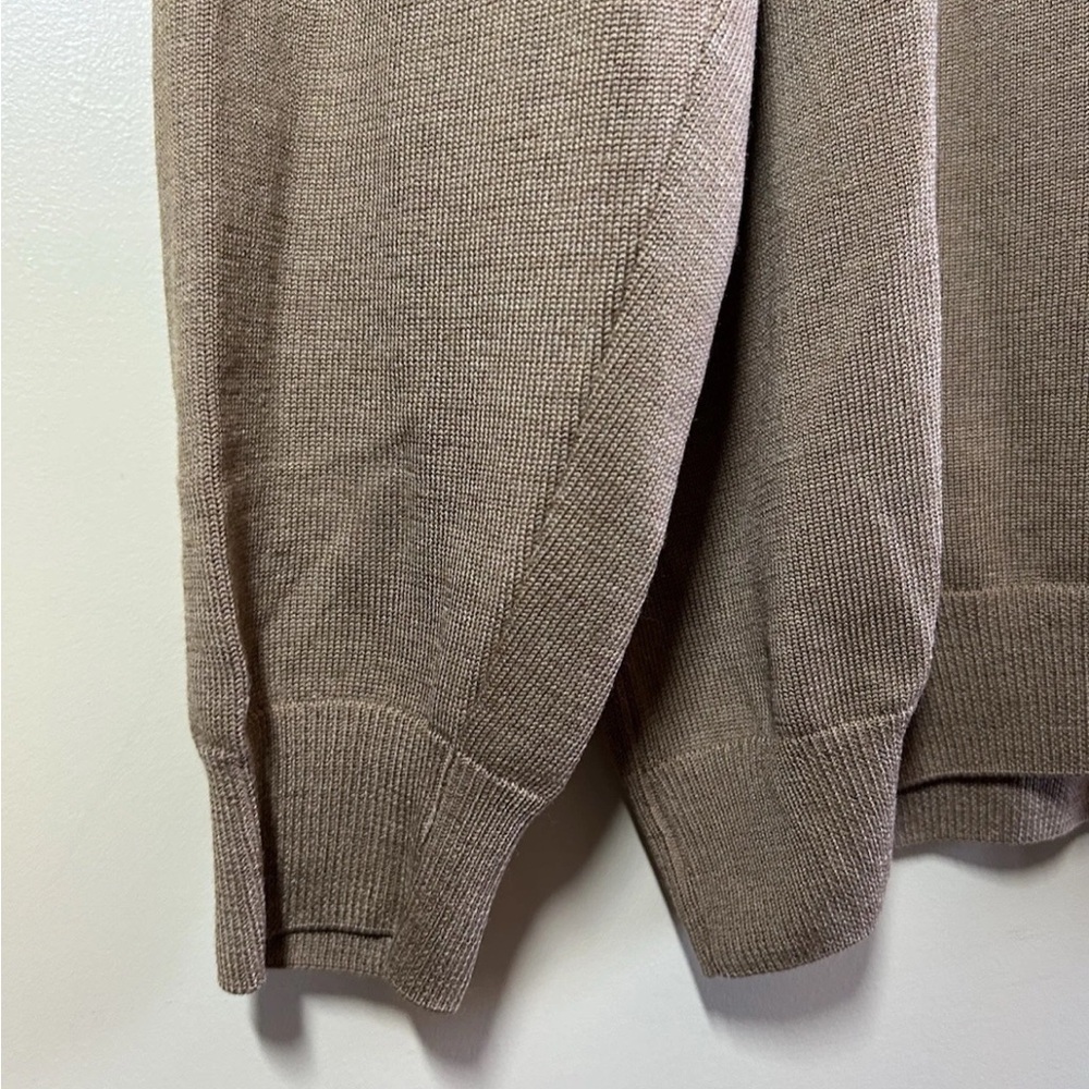 BRAX Feel Good Mens Merino Wool V Neck Sweater Size XL Tall - Brown Modern Fit - Picture 6 of 9